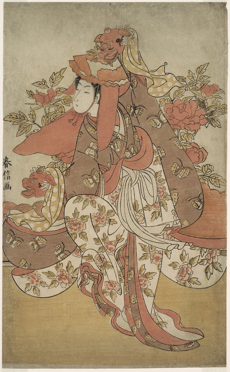 Løvedansen af Suzuki Harunobu