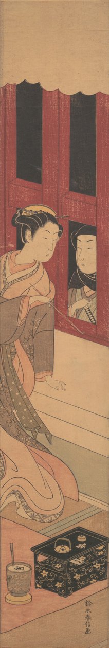 Manden udenfor, ca. 1770., ca. 1770. af Suzuki Harunobu