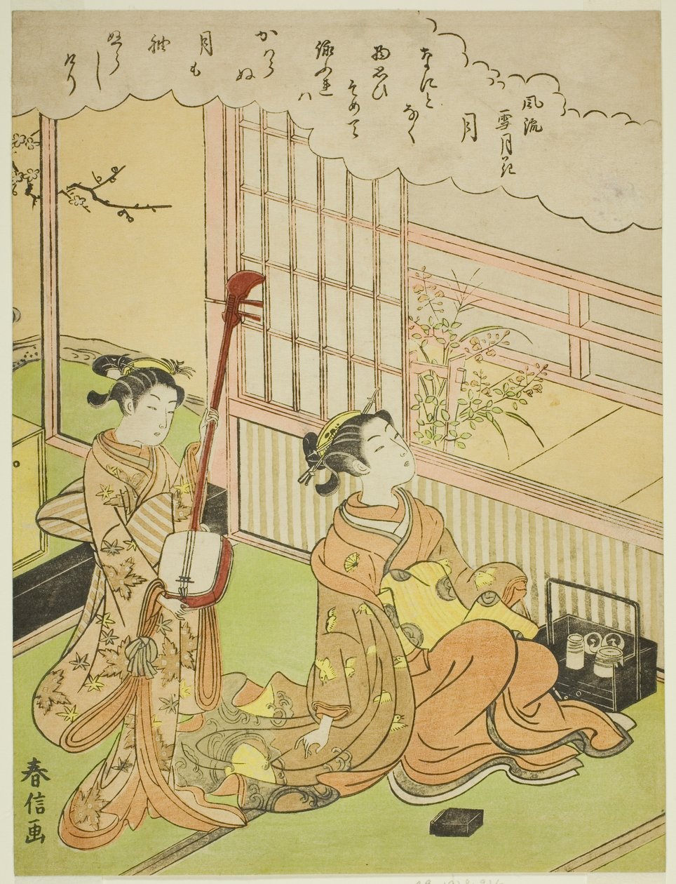 Månen (Tsuki), fra serien "Fashionable Scenes of Snow, Moon and Flowers (Furyu setsugekka)" af Suzuki Harunobu