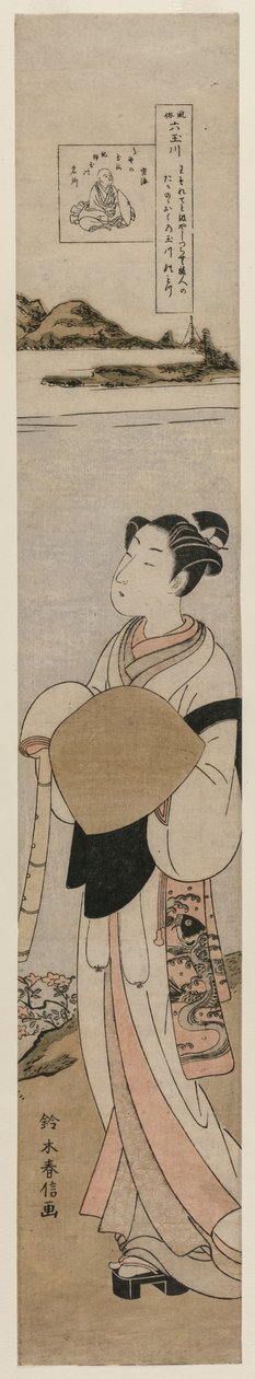 Præsten Kukai ved Tama-floden ved Mt. Koya (fra serien The Six Tama Rivers in Everyday Life) af Suzuki Harunobu