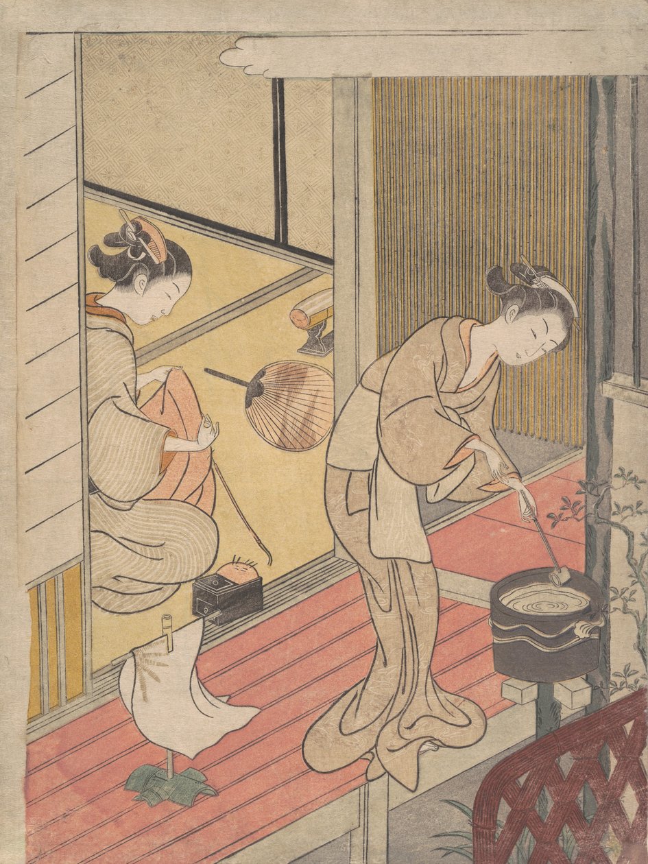 Håndklædestativets returnerende sejl, ca. 1766., ca. 1766. af Suzuki Harunobu