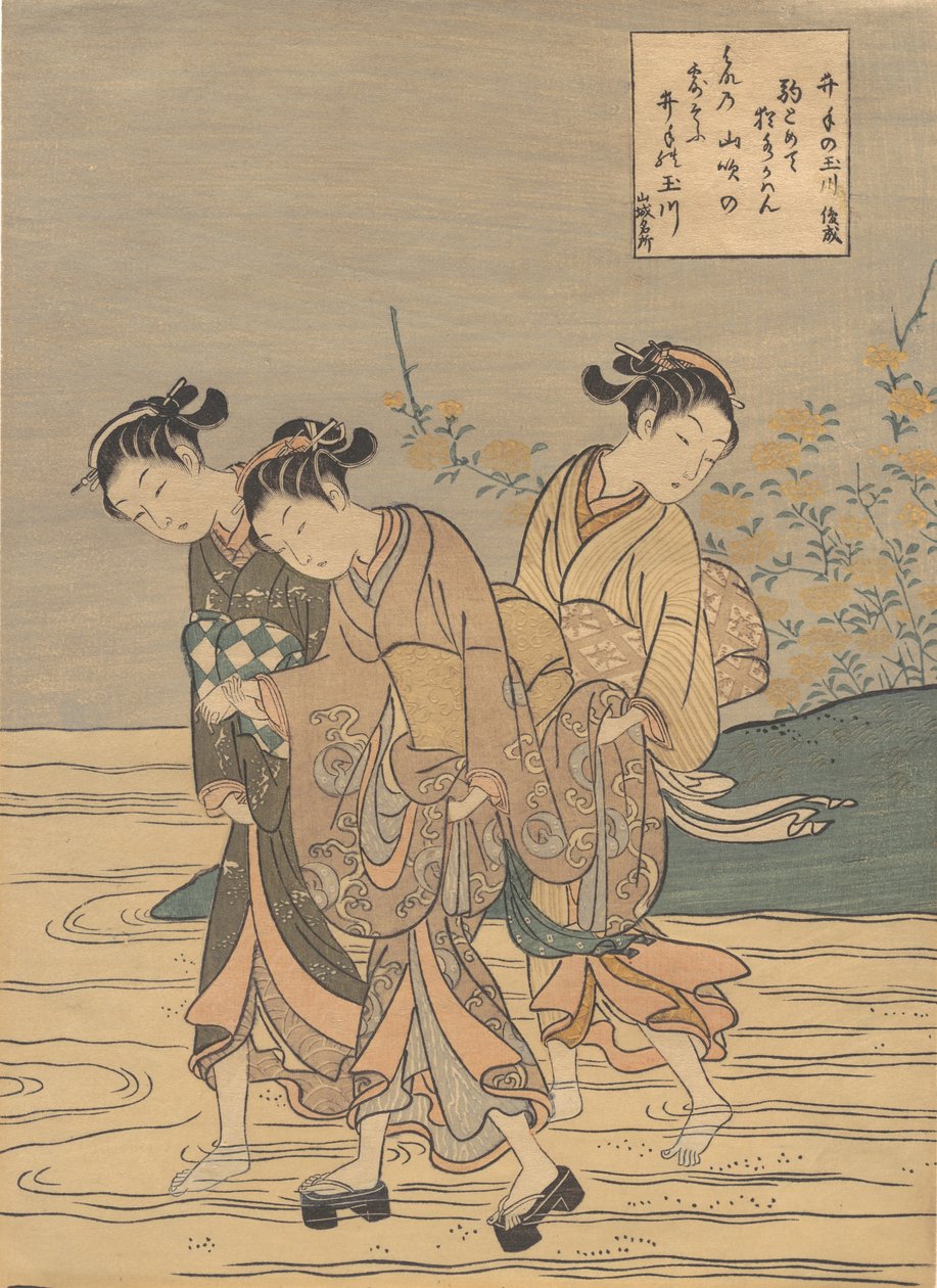 Tama-floden ved Ide, Yamashiro-provinsen, sandsynligvis 1766., sandsynligvis 1766. af Suzuki Harunobu