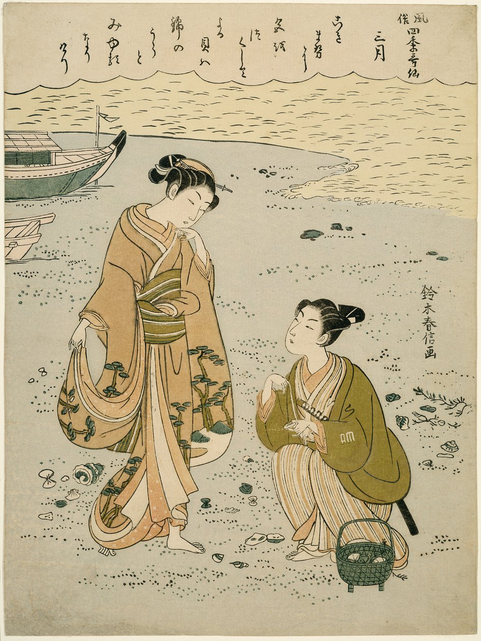 Den tredje måned (Sangatsu), fra serien "Popular Versions of Immortal Poets in Four Seasons (Fuzoku shiki kasen)" af Suzuki Harunobu