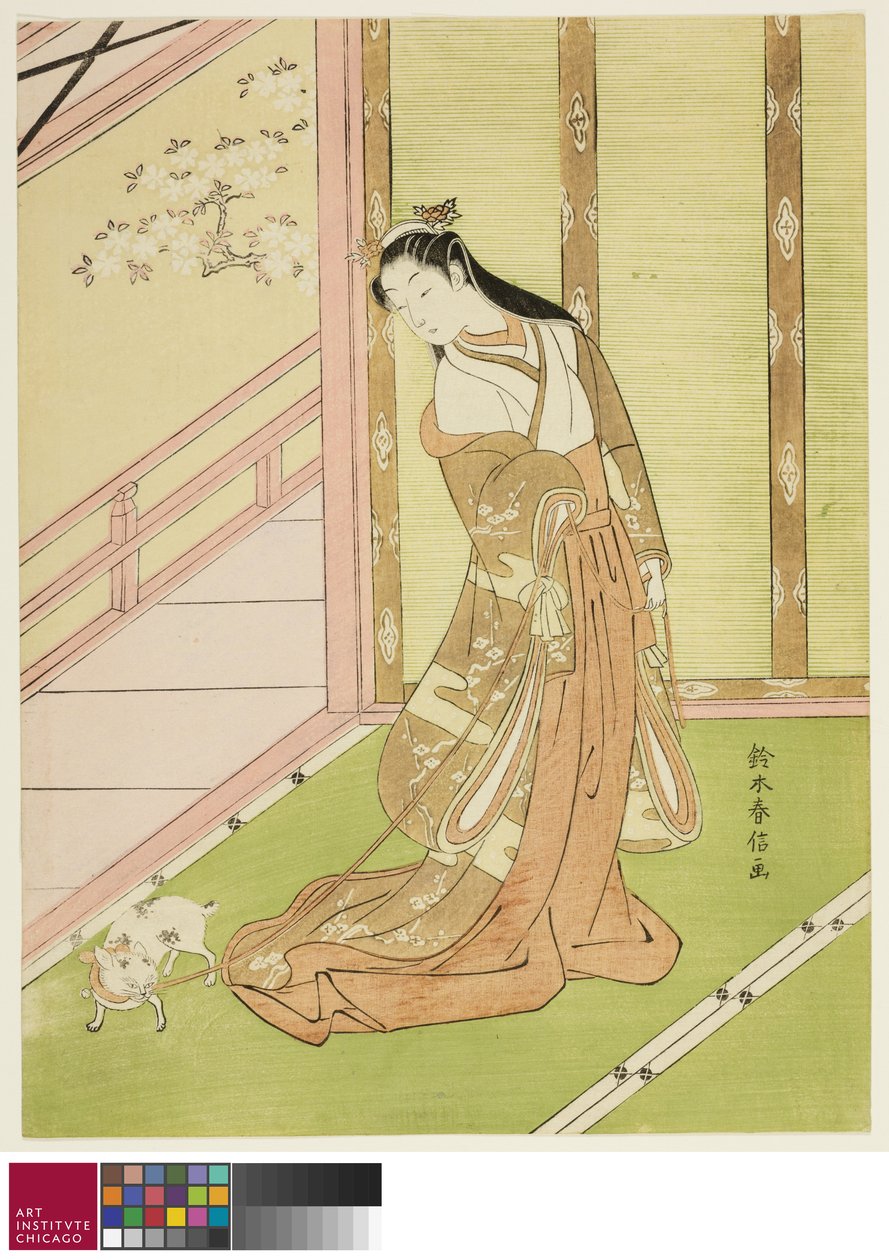 Den tredje prinsesse og hendes kat, ca. 1767/68 af Suzuki Harunobu