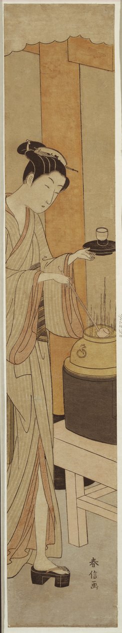 Servitrice Osen fra Kagiya Teahouse af Suzuki Harunobu
