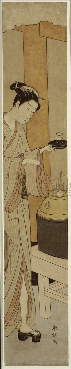 Servitrice Osen fra Kagiya Teahouse, ca. 1769-70 af Suzuki Harunobu