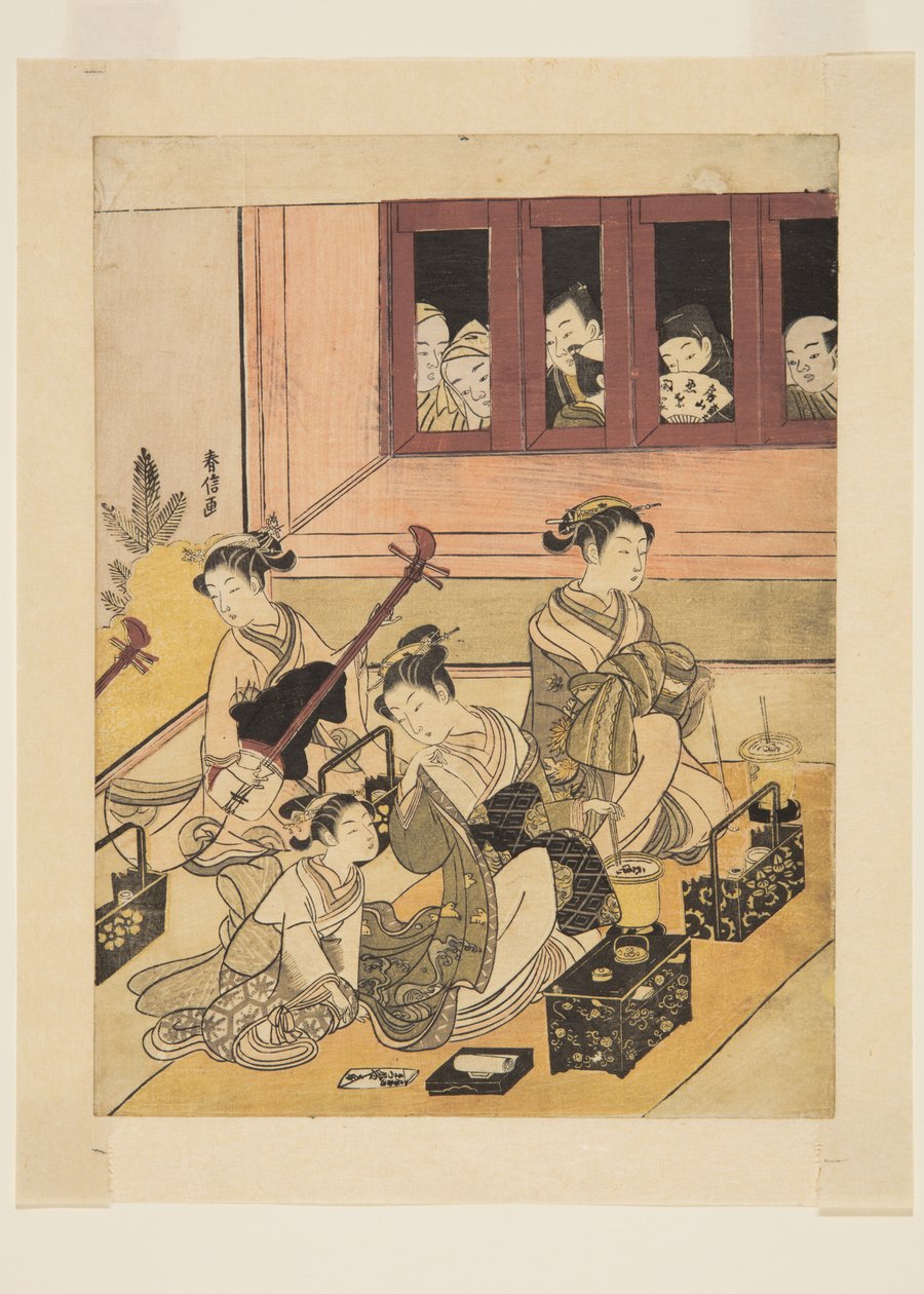 The Watchers and the Watched (træblok i farver) af Suzuki Harunobu