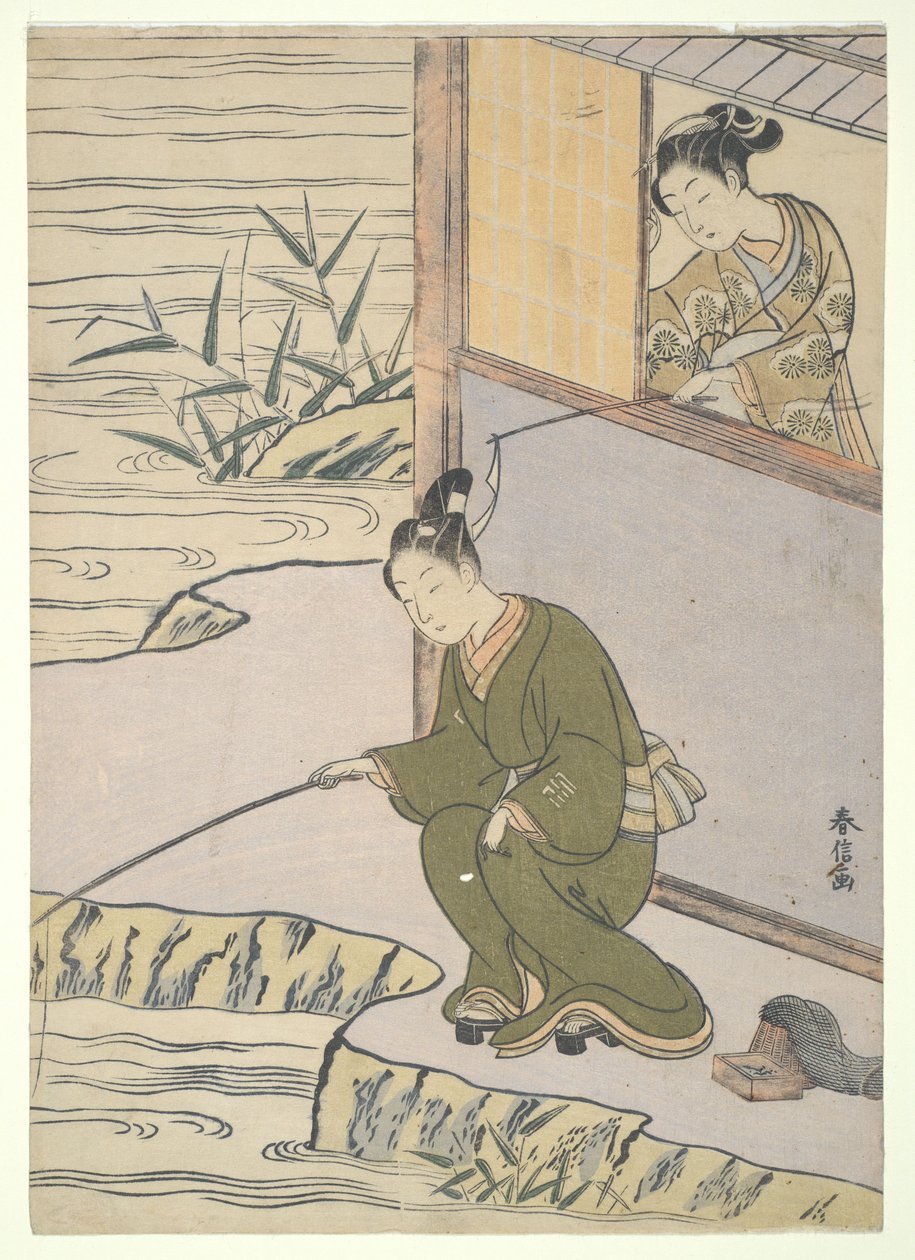 At kilde fiskeren af Suzuki Harunobu