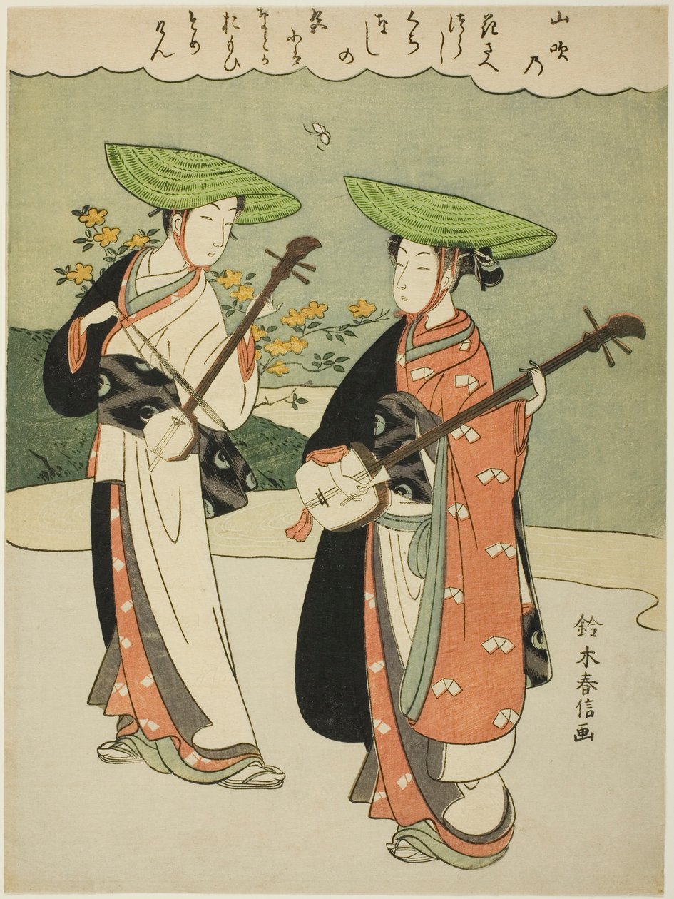 To omrejsende musikere af Suzuki Harunobu