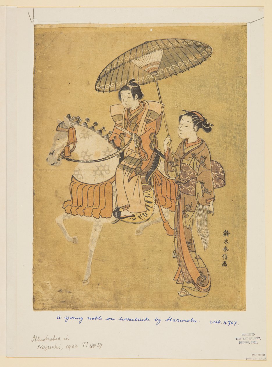 Ung Adelsmand til Hest af Suzuki Harunobu