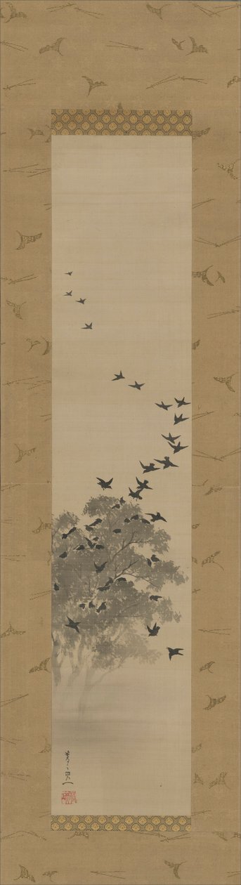 Sorte fugle af Suzuki Kiitsu