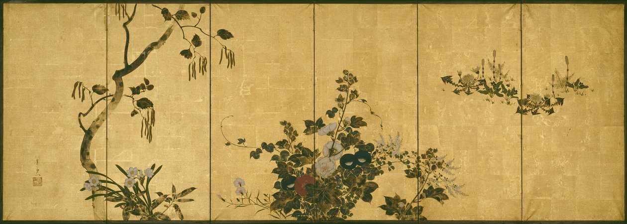 Blomster af efterår og vinter af Suzuki Kiitsu