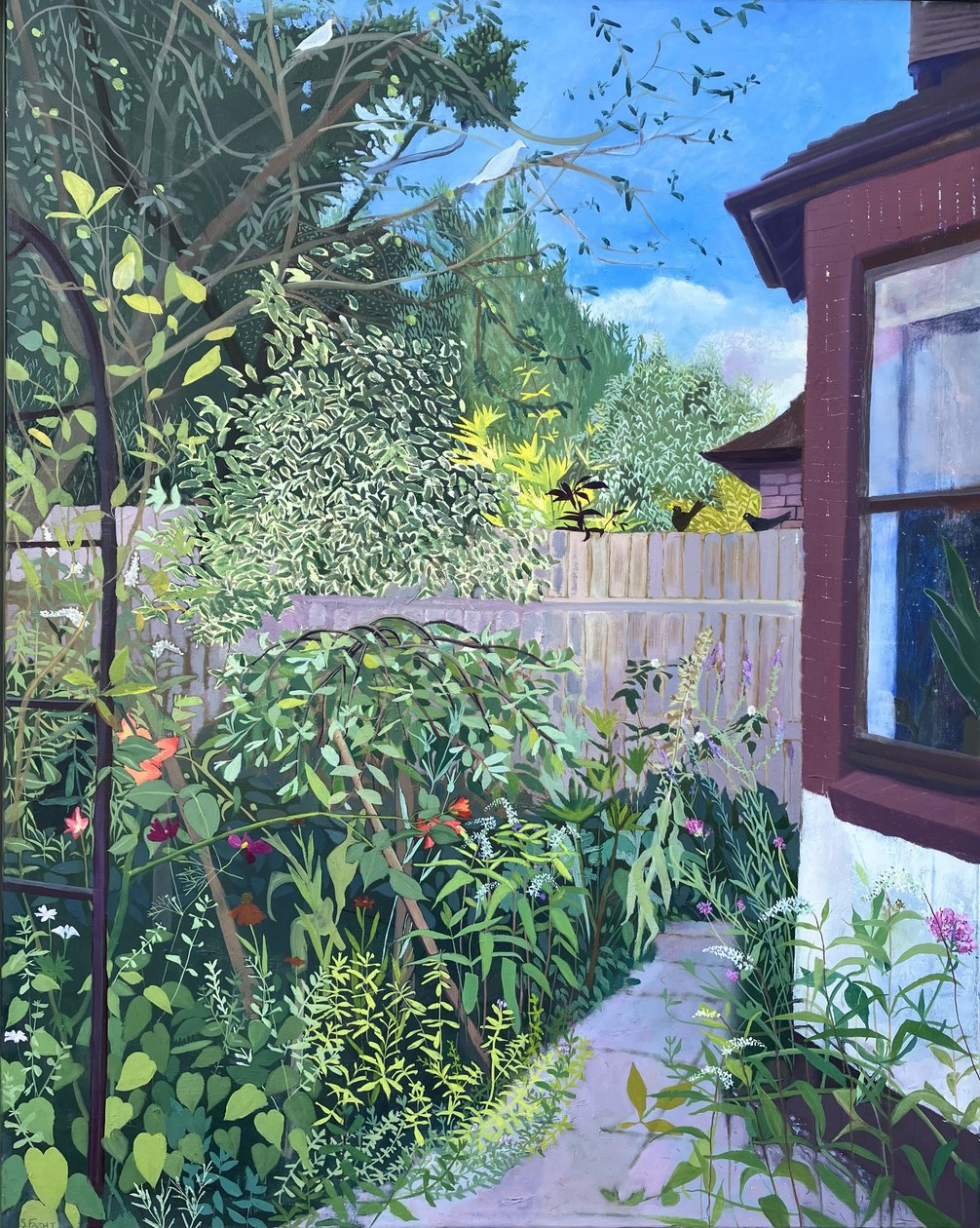 En sommerdag, 2025 (olie på linned) af Suzy Fasht