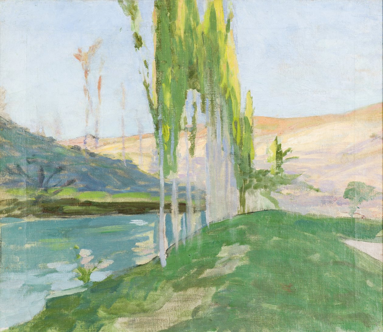 Popler, der vokser nær et vandløb af Sven Richard Bergh