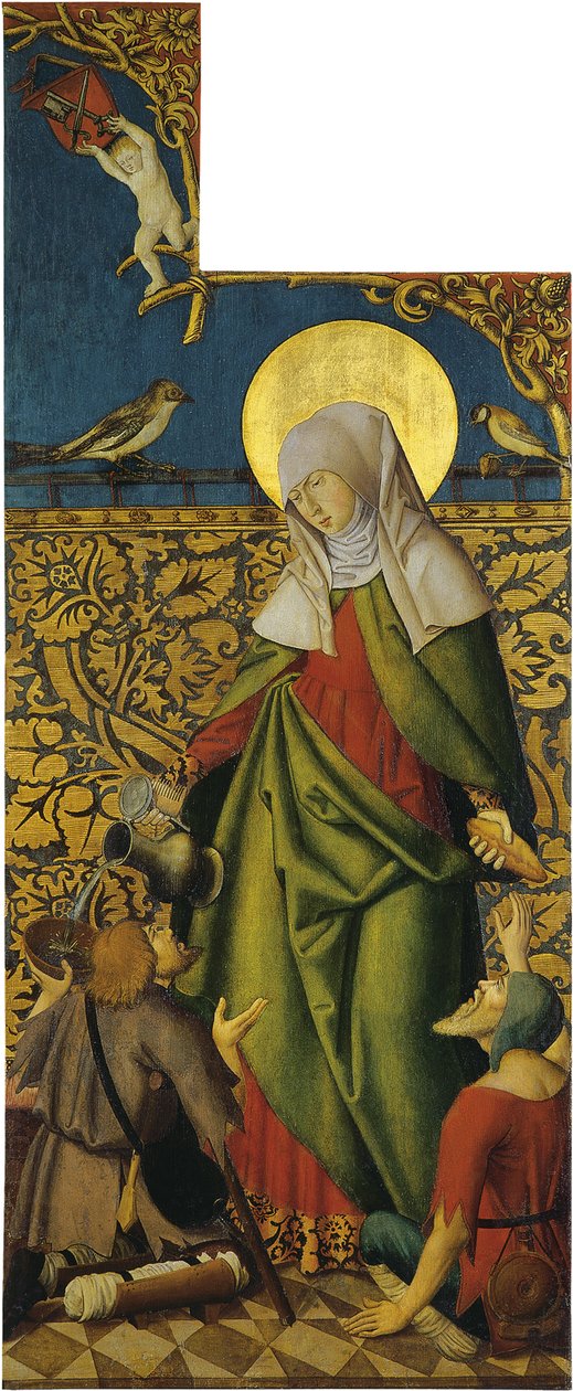 Saint Elizabeth med to tiggere af Swabian master