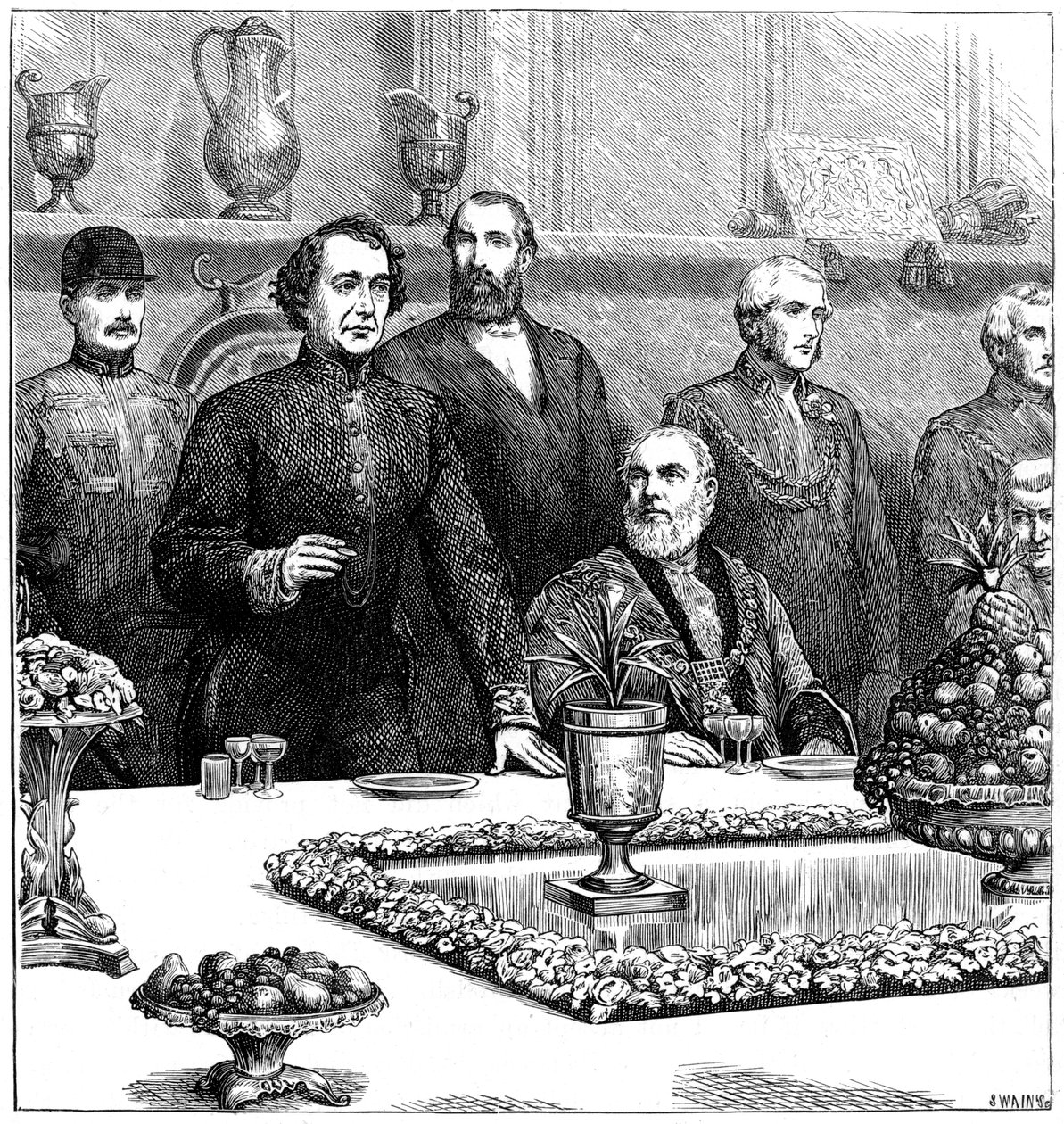 Lord Beaconsfield ved en banket i Guildhall, slutningen af det 19. århundrede, 1900 af Swain