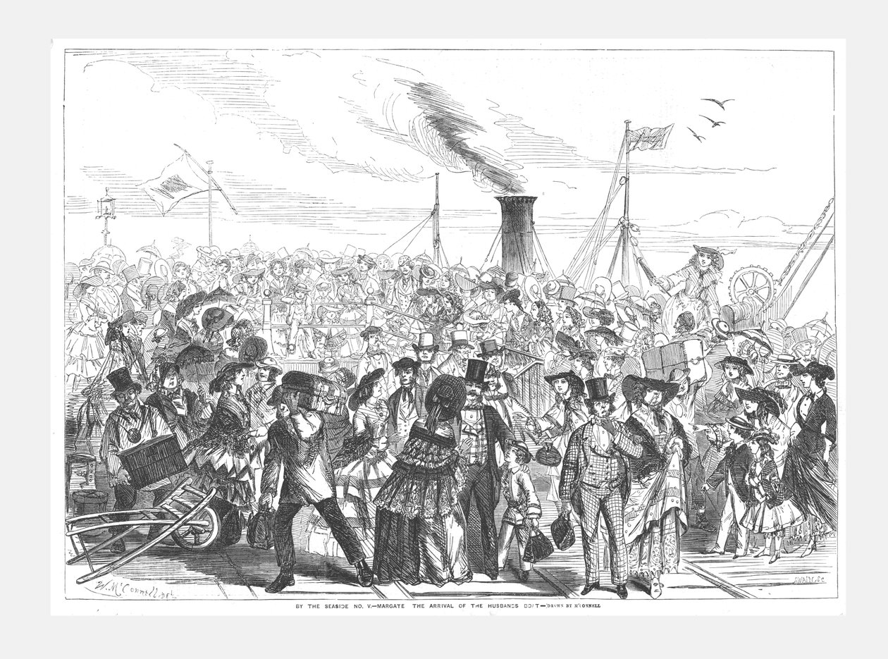 Margate, Ankomst af ægtemændenes båd, 1856 af Swain