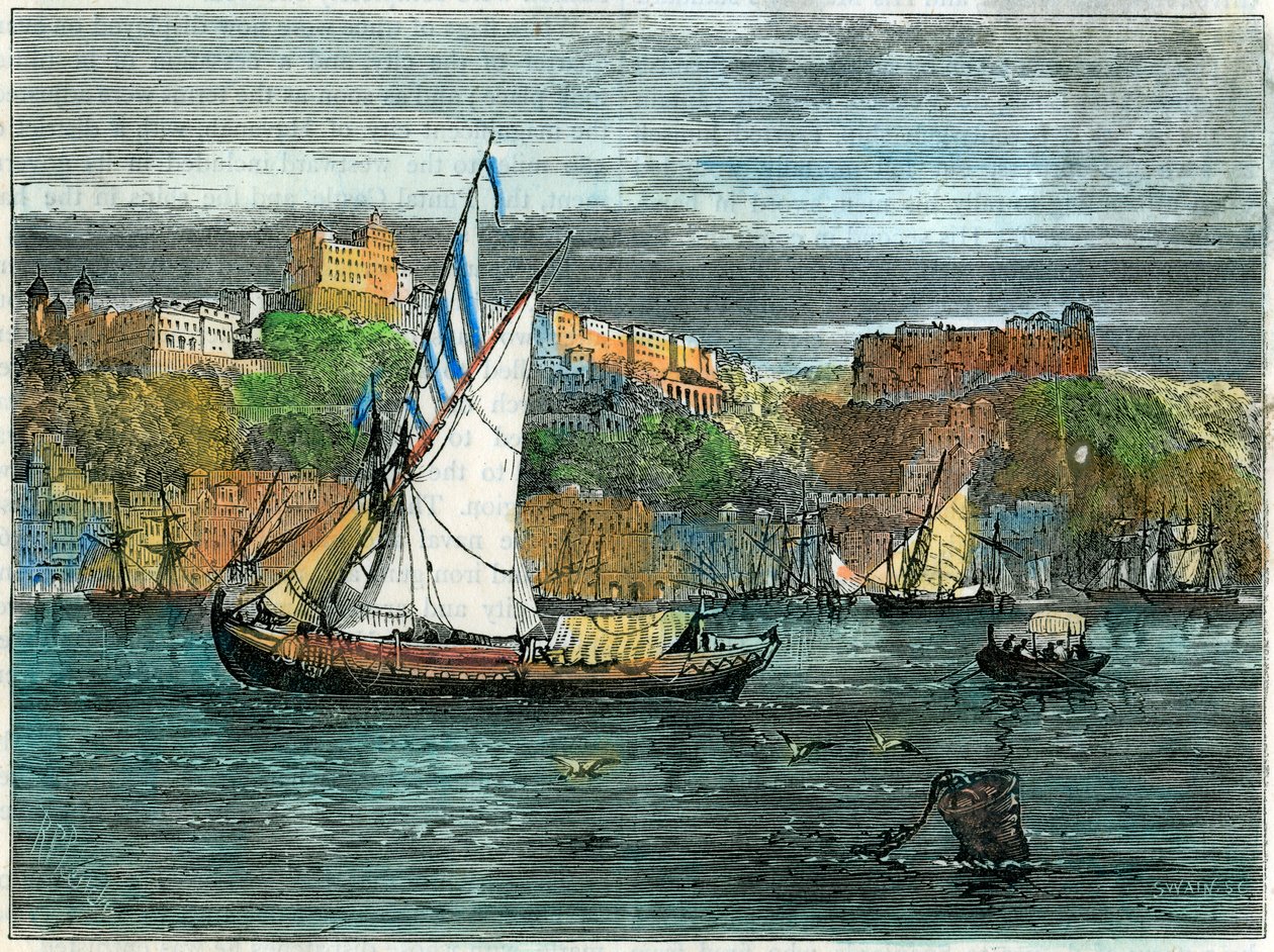 Udsigt over Porto, Portugal, c1880 af Swain