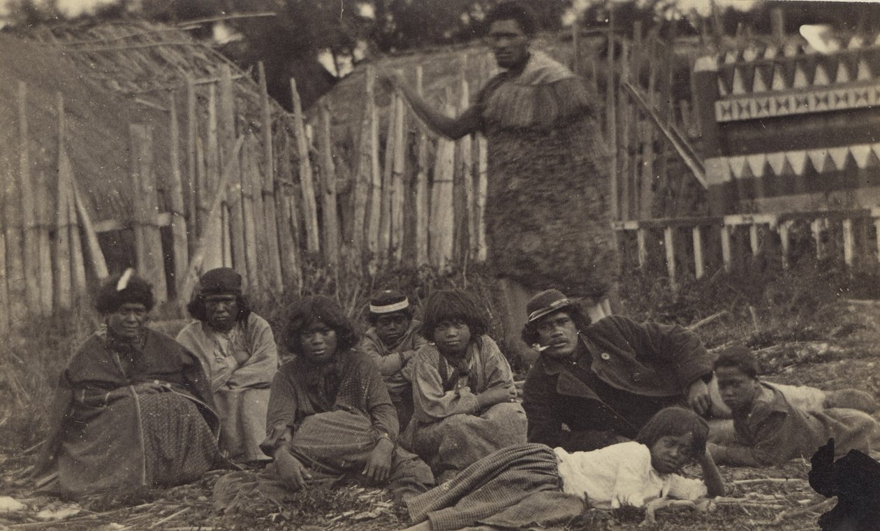 I Pawhakiro Pa, Hawkes Bay, New Zealand, ca. 1865 (albumenprint) af Swan and Wrigglesworth