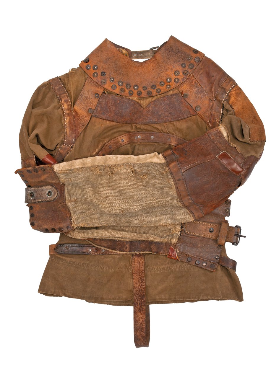 Spændetrøje ejet af Harry Houdini, ca. 1915 (khaki kanvas, læder og metalnitter) af Swanfeldt Tent and Awning Co.