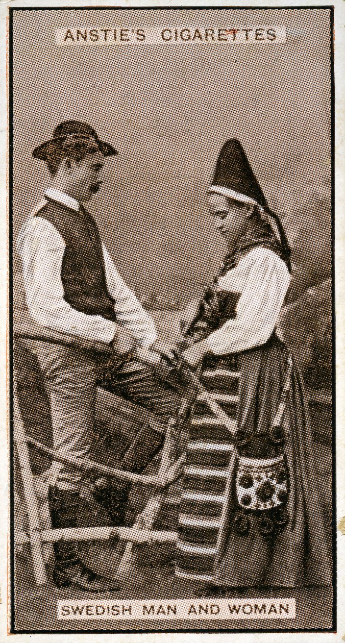 Svensk mand og kvinde, fra et sent 1800-tals fotografi af Swedish Photographer