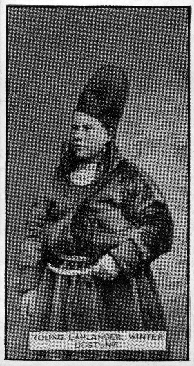 Ung Laplander i vinterdragt, efter et fotografi fra slutningen af 1800-tallet af Swedish Photographer