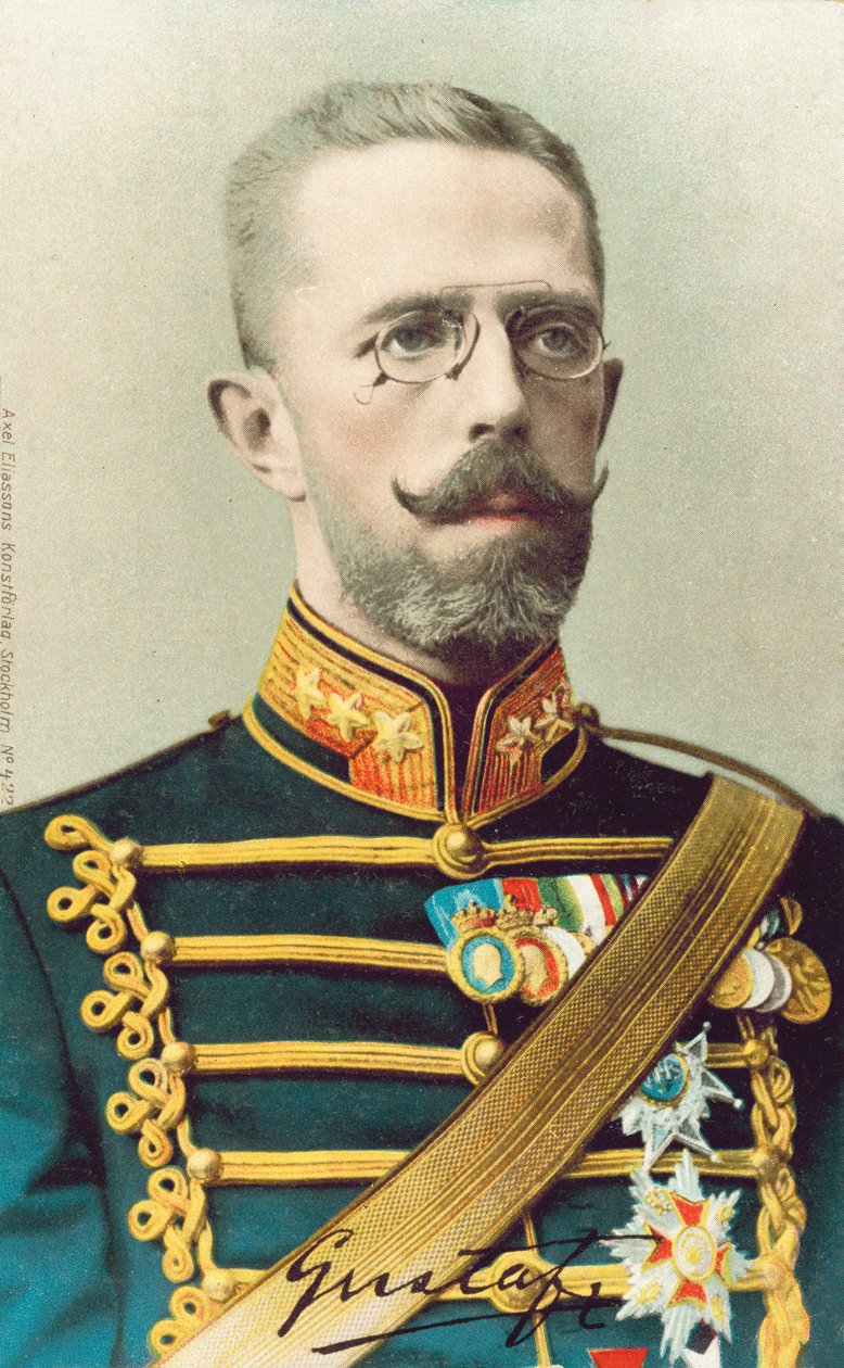 Gustaf V, konge af Sverige (foto i farver) af Swedish Photographer