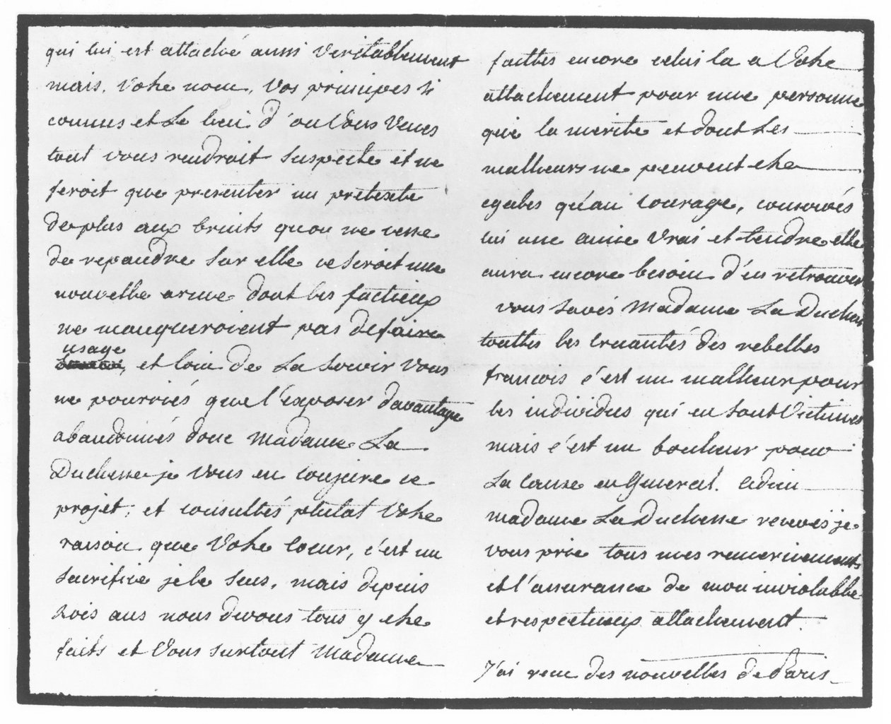 Brev fra Hans Axel von Fersen til Marie Antoinette af Swedish School