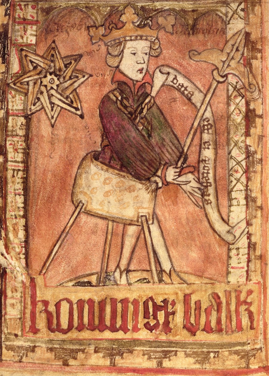Kongen uddeler retfærdighed, fra Magnus Erikssons nationale lovkoder (1319-64) ca. 1450 af Swedish School
