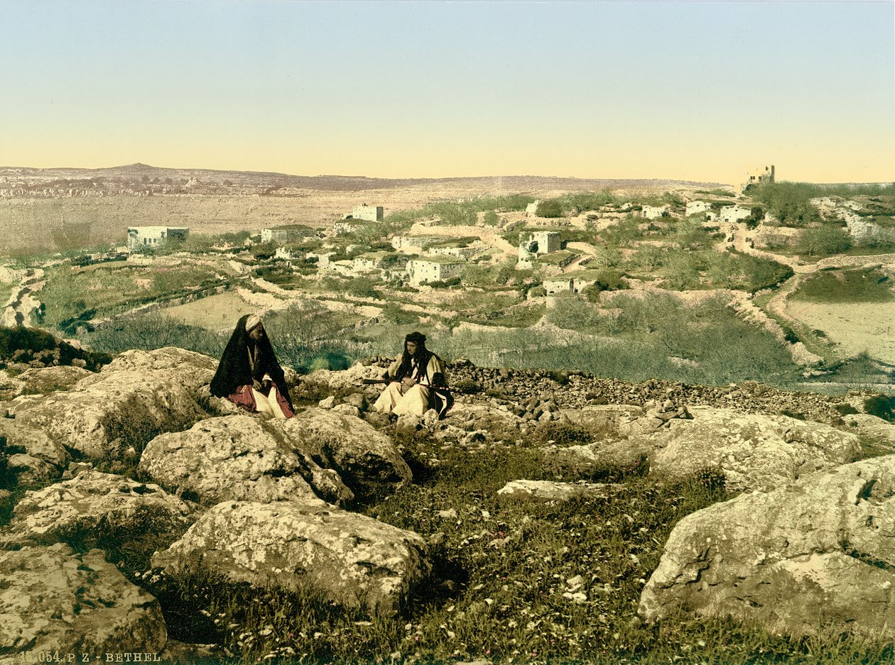 Generelt billede af Beitin (Bethel), ca. 1880-1900 (fotokrom) af Swiss Photographer