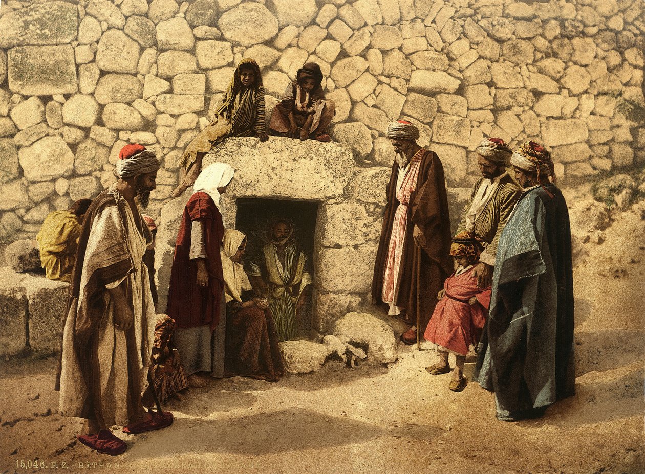 Lazarus grav (al-Azariyya) i Betania, ca. 1880-1900 (fotokrom) af Swiss Photographer