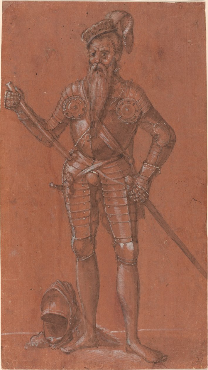 En mand i rustning af Swiss 16th Century