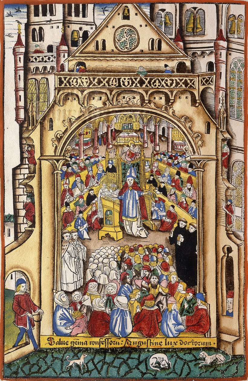 En prædiken af Sankt Augustin, ca. 1494-5 af Swiss School