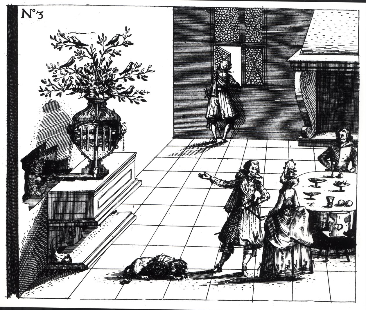 Fuglesang musiktræ, udgivet c.1670 af Swiss School