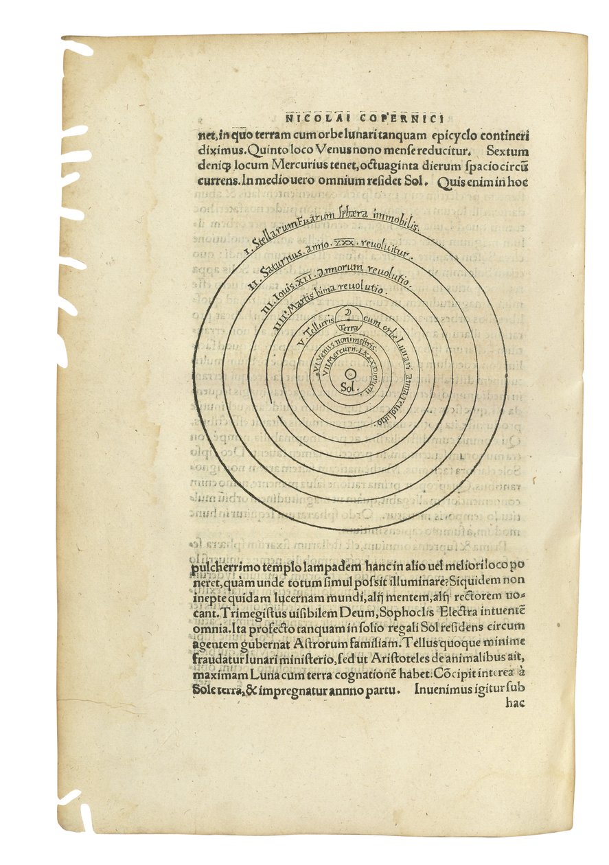 "De Revolutionibus Orbium Coelestium" by Nicolaus Copernicus and "De Libris Revolutionum Nicolai Copernici Narratio Prima" by Georg Johan Rheticus, two works in one volume, Basel, 1566-67dani af Swiss School