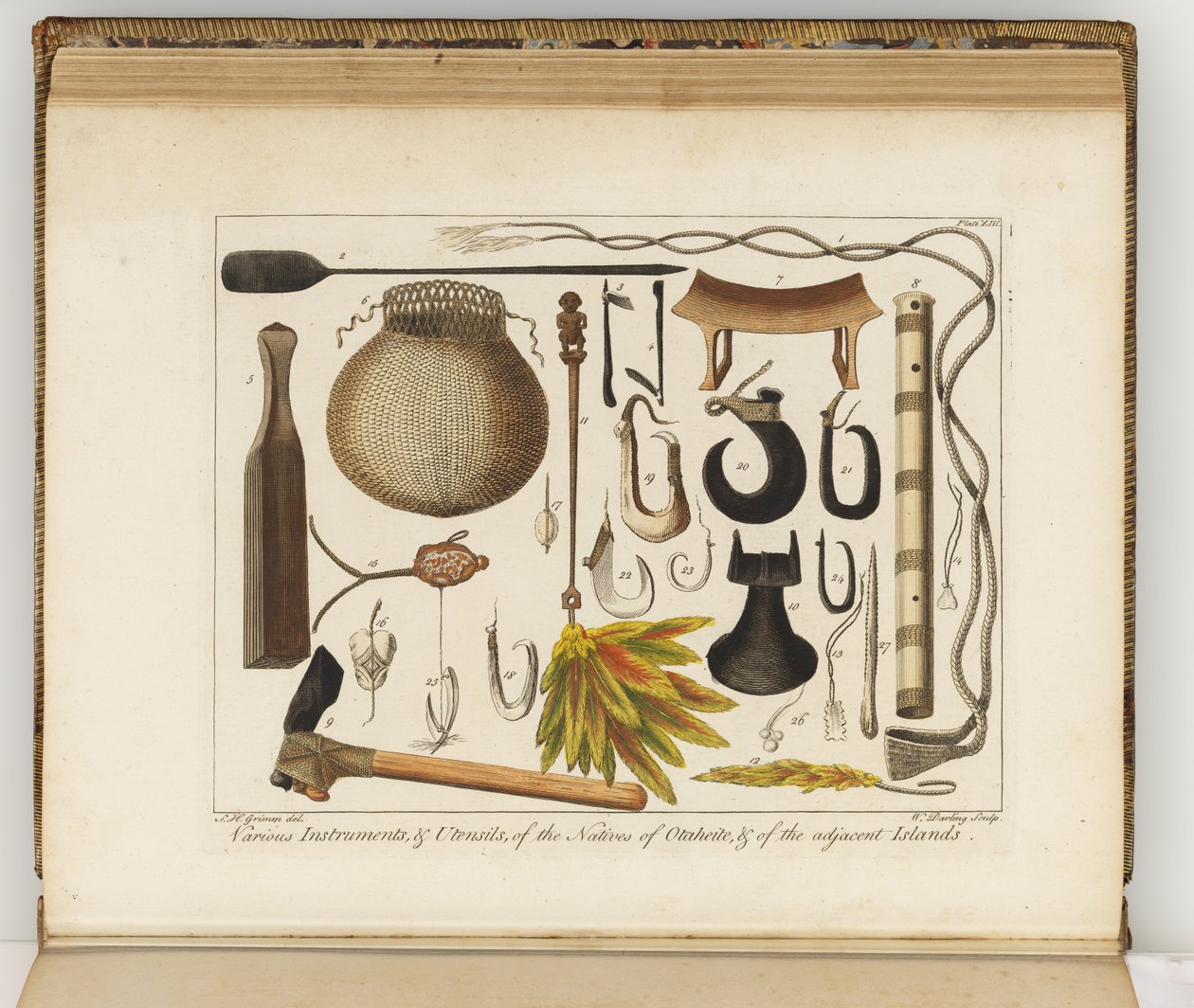 Illustration fra A journal of a voyage to the South Seas: in His Majestys ship, the Endeavour, 1794 (håndkoloreret gravering) af Sydney