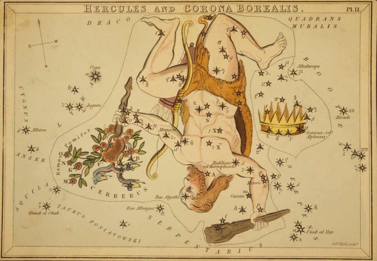 Hercules og Corona Borealis, Illustration fra 