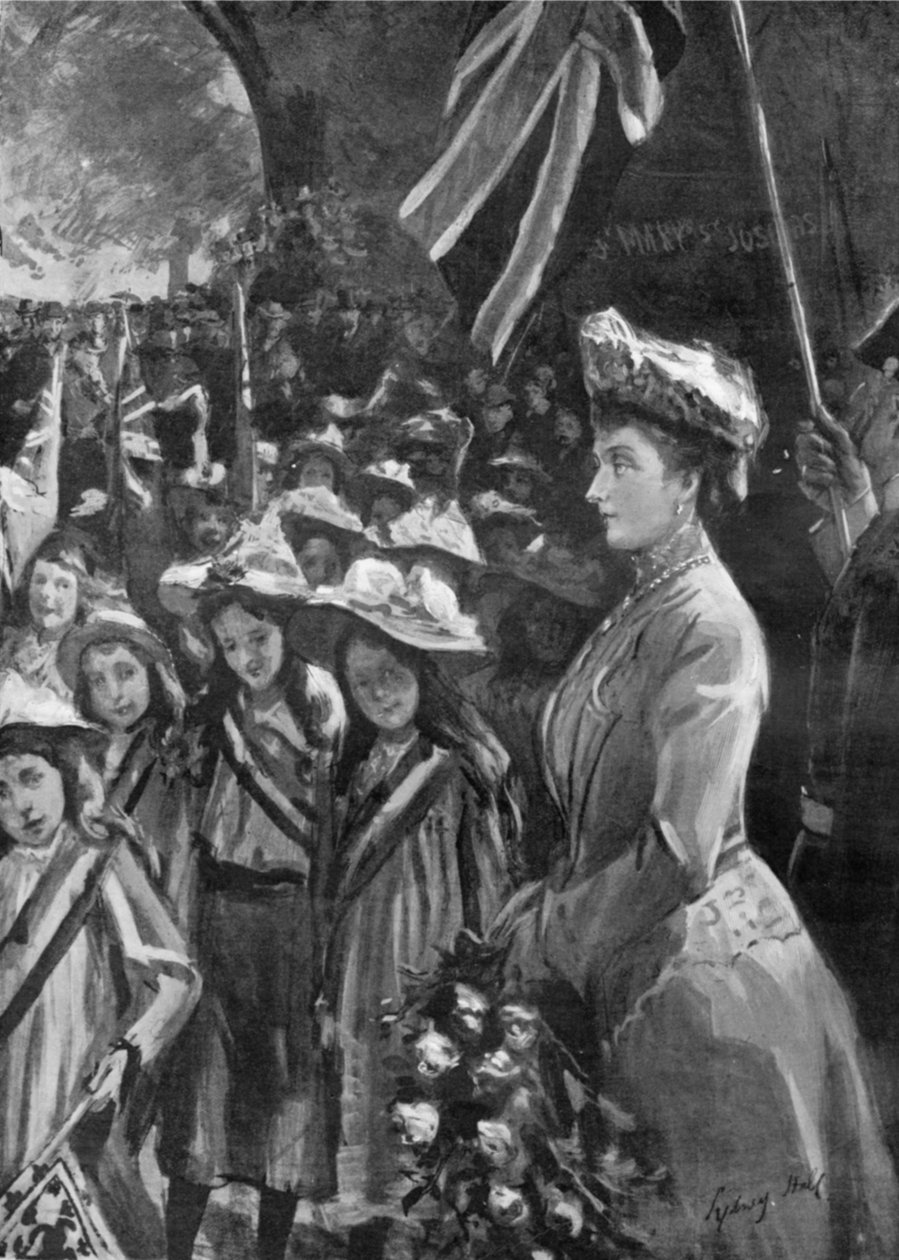 Prinsesse Louise anmelder tyve tusinde børn i Battersea Park, illustration fra 