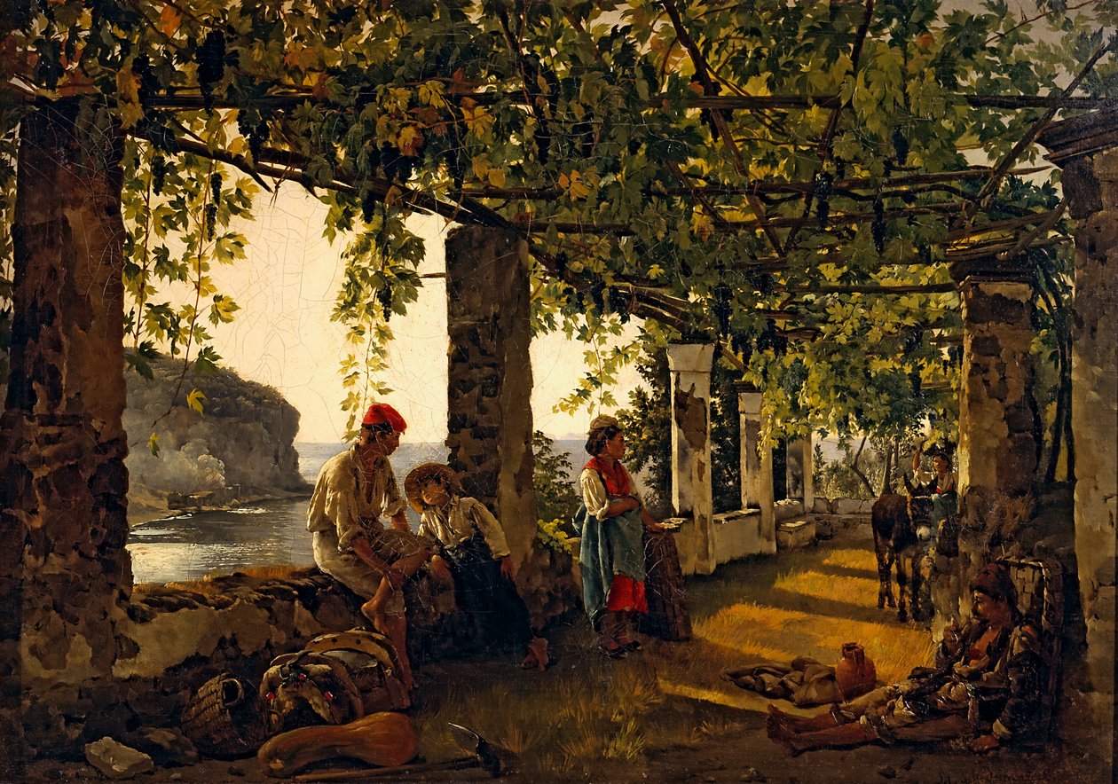 Veranda sammenflettet med druer af Sylvester Shchedrin
