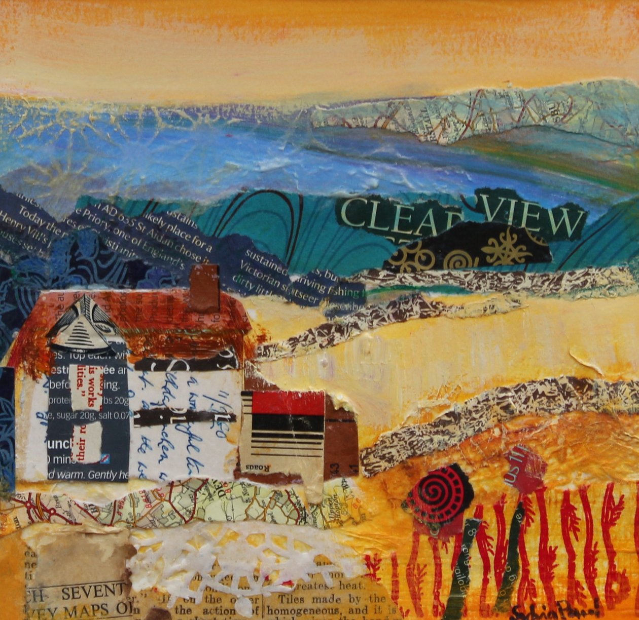 A Clear View 2013, akrylpapir collage af Sylvia Paul