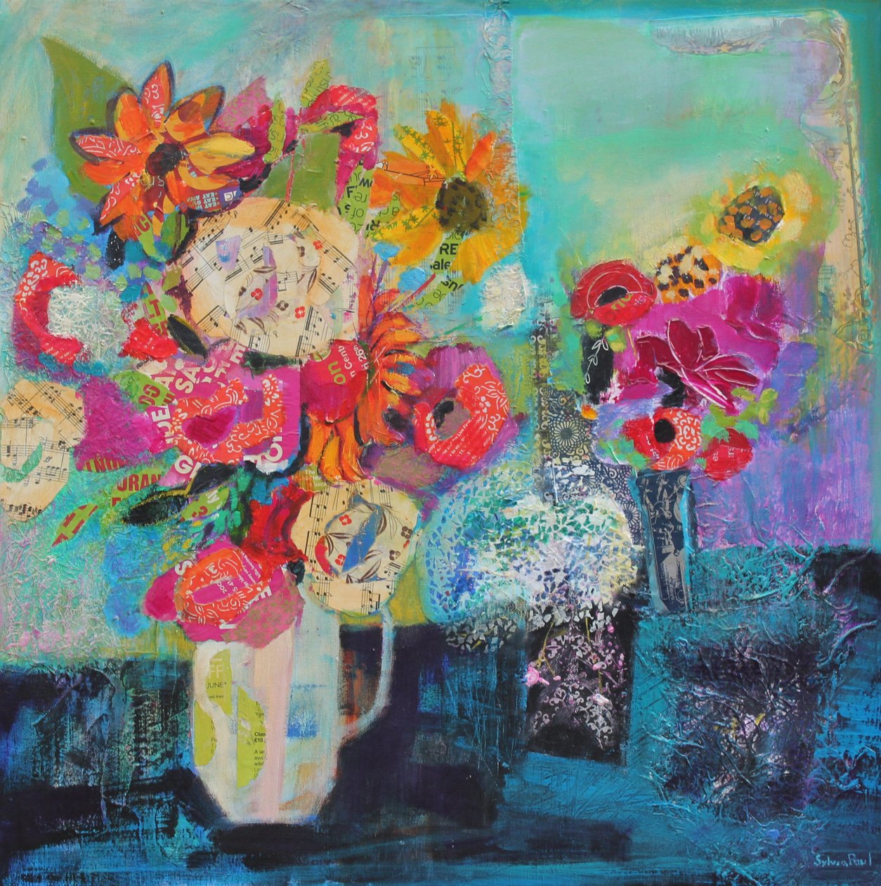 Bring me Sunshine 2013 akrylpapir collage af Sylvia Paul