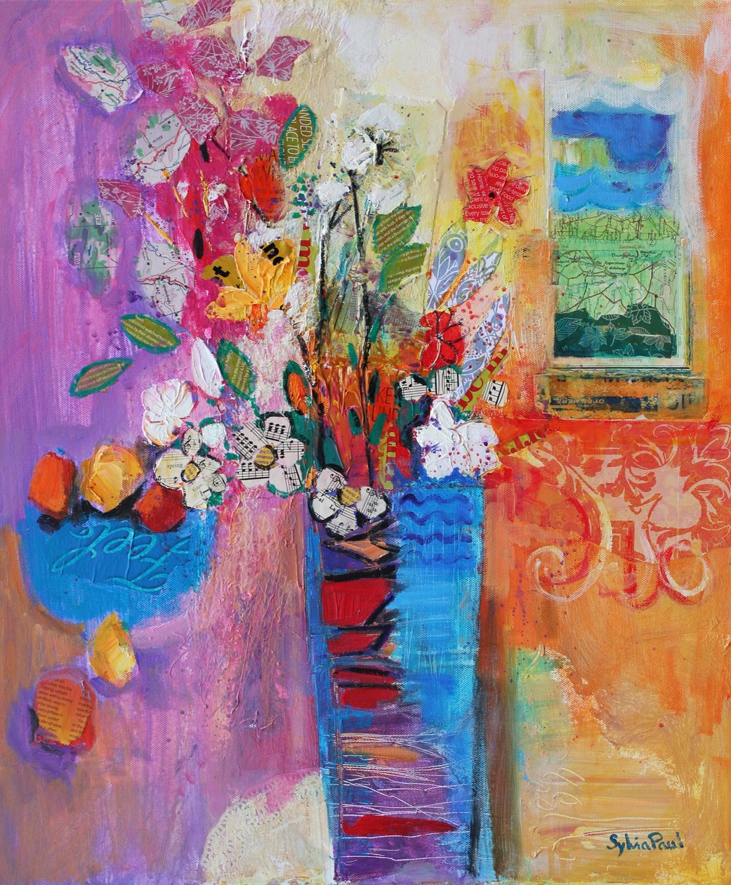 Bring the Outside In, 2014, akrylpapir collage af Sylvia Paul