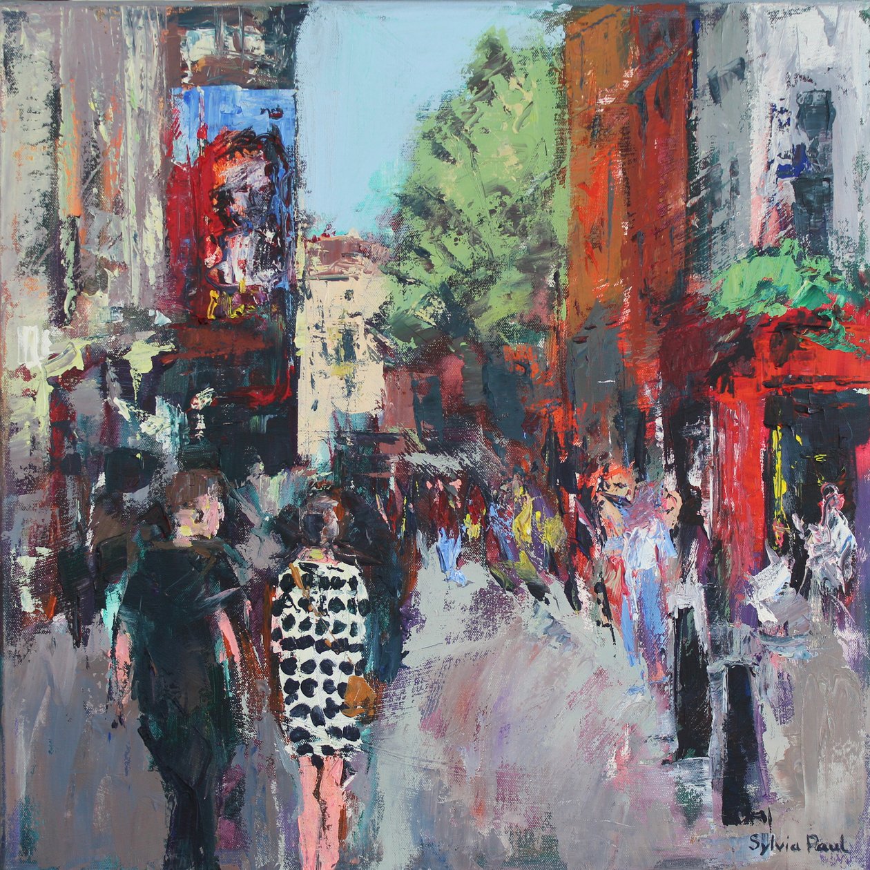 Spotty Dress London, 2024 (akryl) af Sylvia Paul