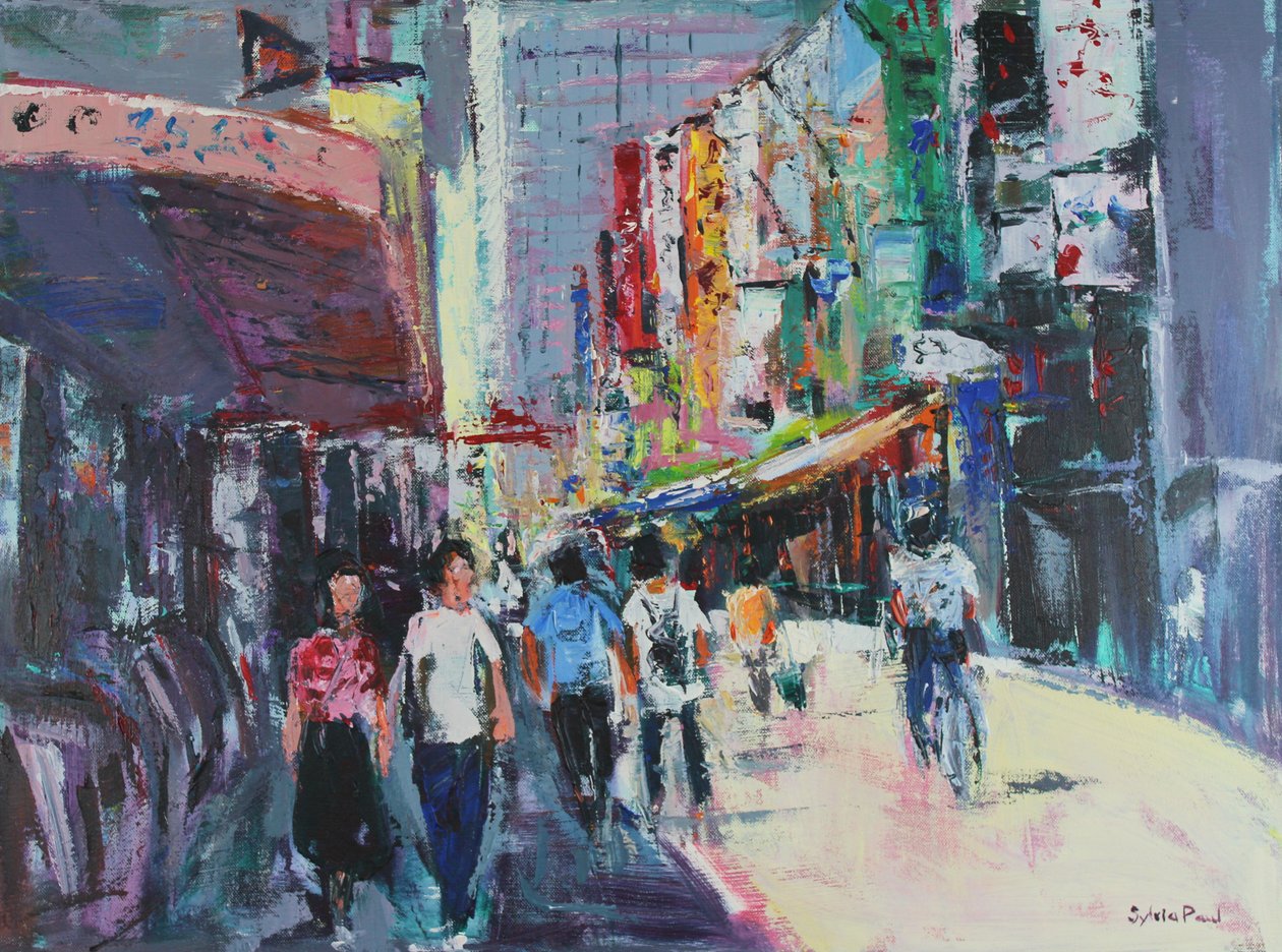 Tokyo Day Out, 2024 (akryl) af Sylvia Paul