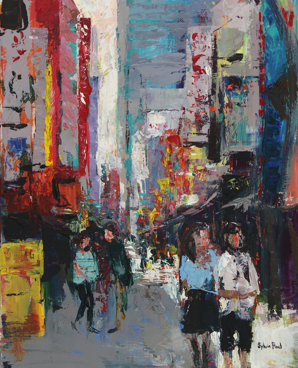 Tokyo Shopping, 2024 (akryl) af Sylvia Paul