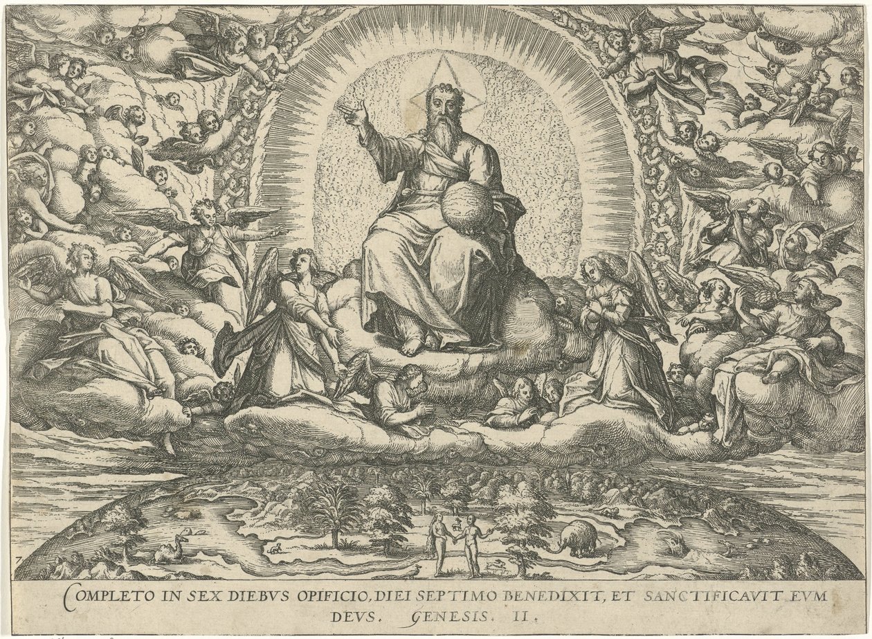 God rust op de zevende dag Figurer og billeder af bøger (serietitel) af Symon Novelanus (attributed to)