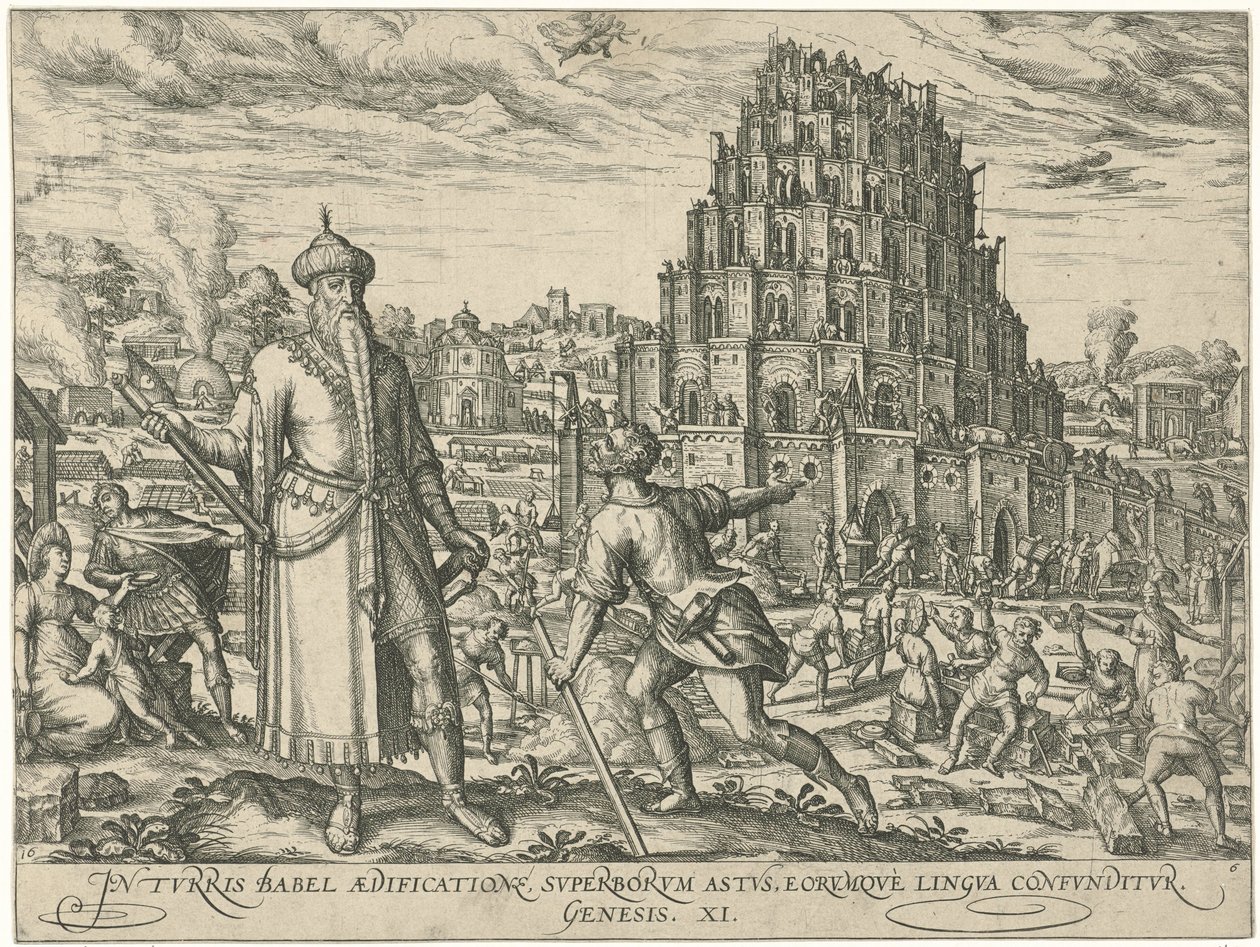 Toren van Babel Figurer og billeder af bøger (serietitel) af Symon Novelanus (attributed to)