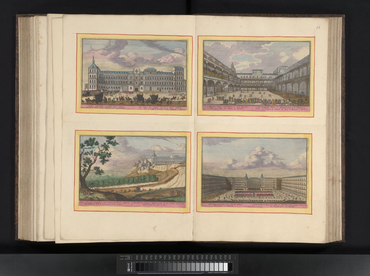 Udsigt over den befæstede by Los Palacios Palacios (titel på objekt) af Symon Novelanus (possibly)