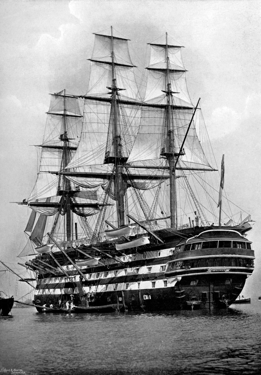 Træningsskibet HMS St Vincent i Portsmouth, Hampshire, 1896 af Symonds and Co