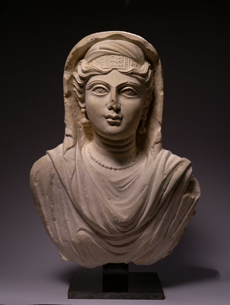 Kvindebuste, fra Palmyra, midten af det 2. århundrede e.Kr. (kalksten) af Syrian